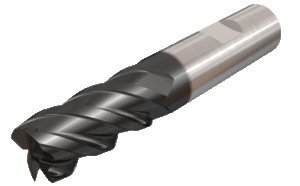 Medium length 4 flute solid carbide end mill